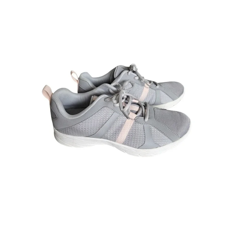 Vionic Radiant Womens 7 Gray Pink Walking Sneakers Orthotic Comfort Shoes NEW